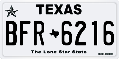 TX license plate BFR6216