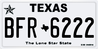 TX license plate BFR6222