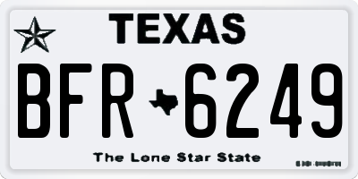 TX license plate BFR6249