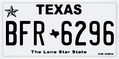 TX license plate BFR6296