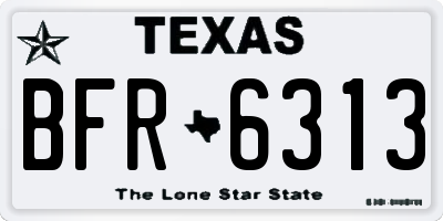 TX license plate BFR6313