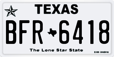 TX license plate BFR6418