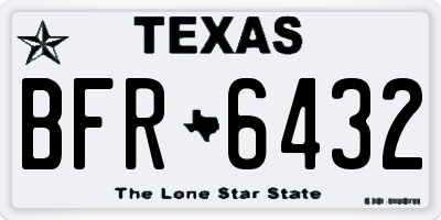 TX license plate BFR6432