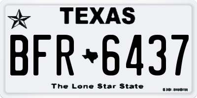 TX license plate BFR6437