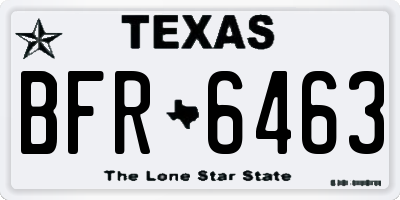 TX license plate BFR6463