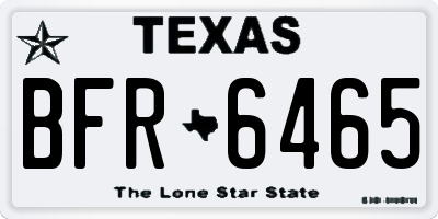 TX license plate BFR6465