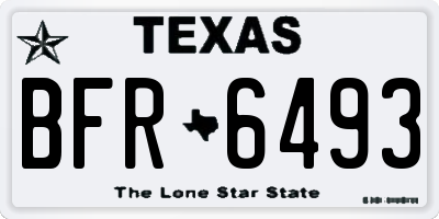 TX license plate BFR6493