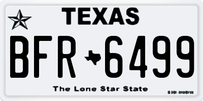 TX license plate BFR6499