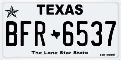 TX license plate BFR6537