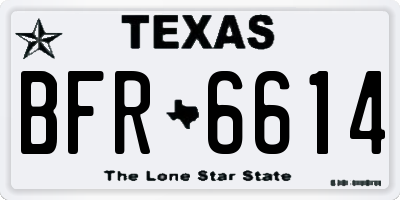 TX license plate BFR6614