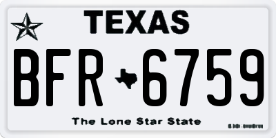 TX license plate BFR6759
