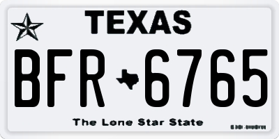 TX license plate BFR6765