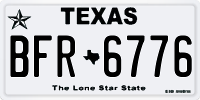 TX license plate BFR6776