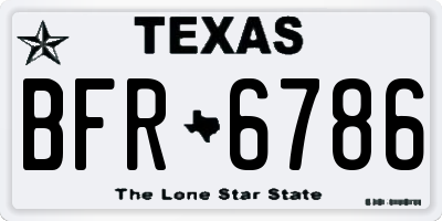 TX license plate BFR6786