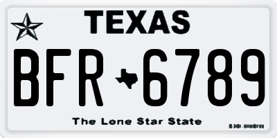 TX license plate BFR6789
