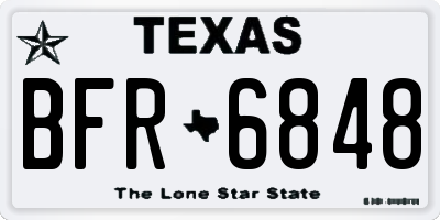 TX license plate BFR6848