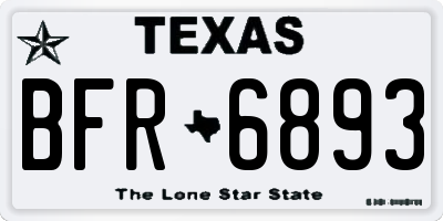 TX license plate BFR6893
