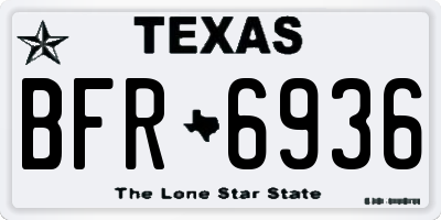 TX license plate BFR6936