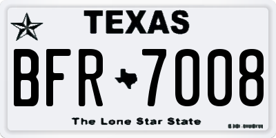 TX license plate BFR7008