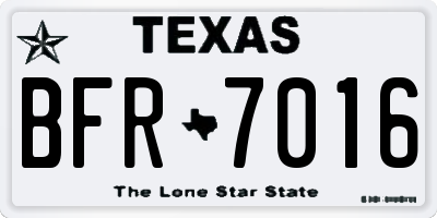 TX license plate BFR7016