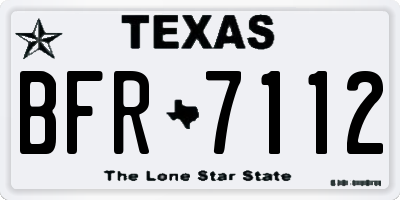 TX license plate BFR7112