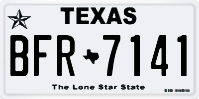 TX license plate BFR7141