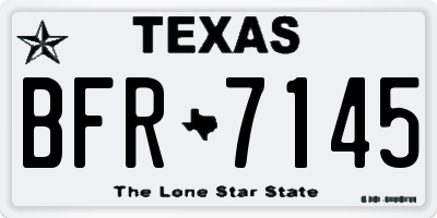 TX license plate BFR7145