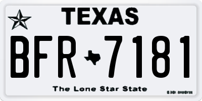 TX license plate BFR7181