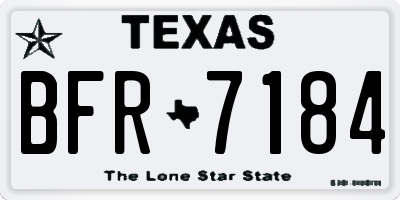 TX license plate BFR7184