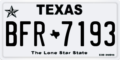TX license plate BFR7193
