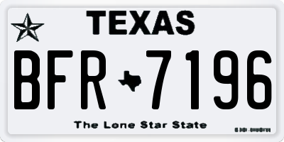 TX license plate BFR7196