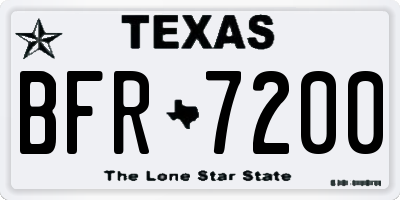 TX license plate BFR7200