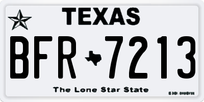 TX license plate BFR7213