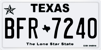 TX license plate BFR7240