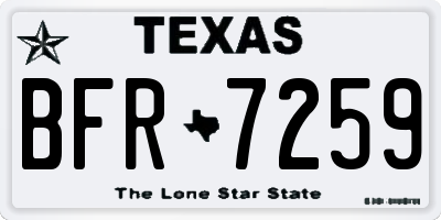 TX license plate BFR7259