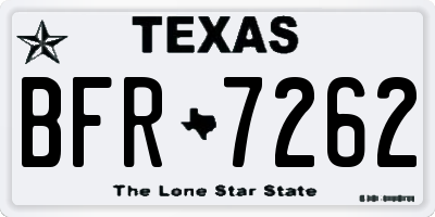 TX license plate BFR7262