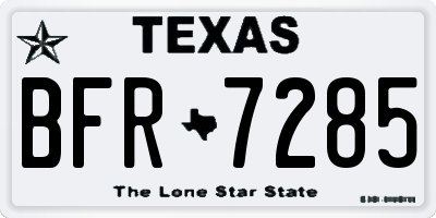 TX license plate BFR7285