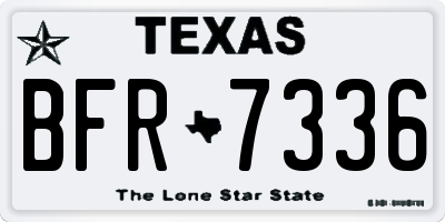 TX license plate BFR7336