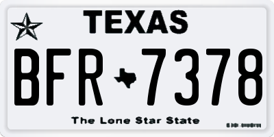 TX license plate BFR7378