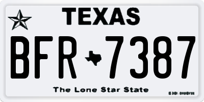 TX license plate BFR7387