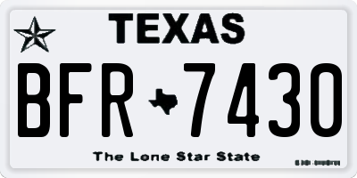 TX license plate BFR7430