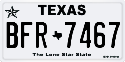 TX license plate BFR7467
