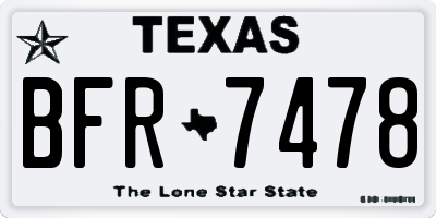 TX license plate BFR7478