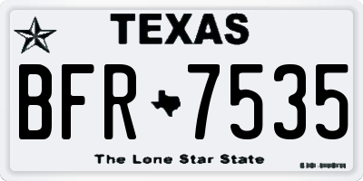 TX license plate BFR7535