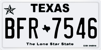 TX license plate BFR7546