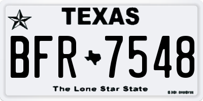 TX license plate BFR7548