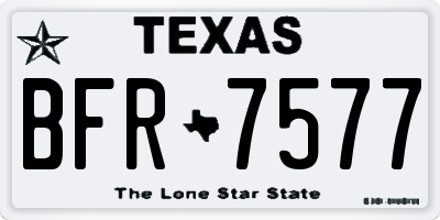 TX license plate BFR7577