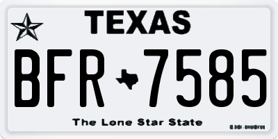 TX license plate BFR7585