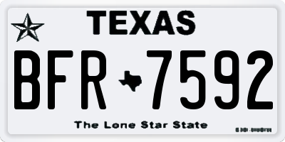 TX license plate BFR7592