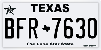 TX license plate BFR7630